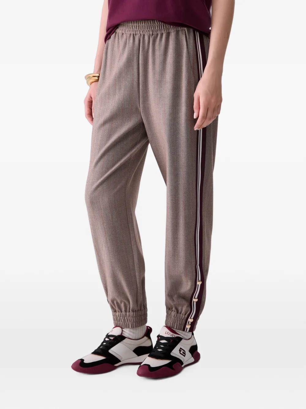 LIU JO Joggingbroek met zijband Beige