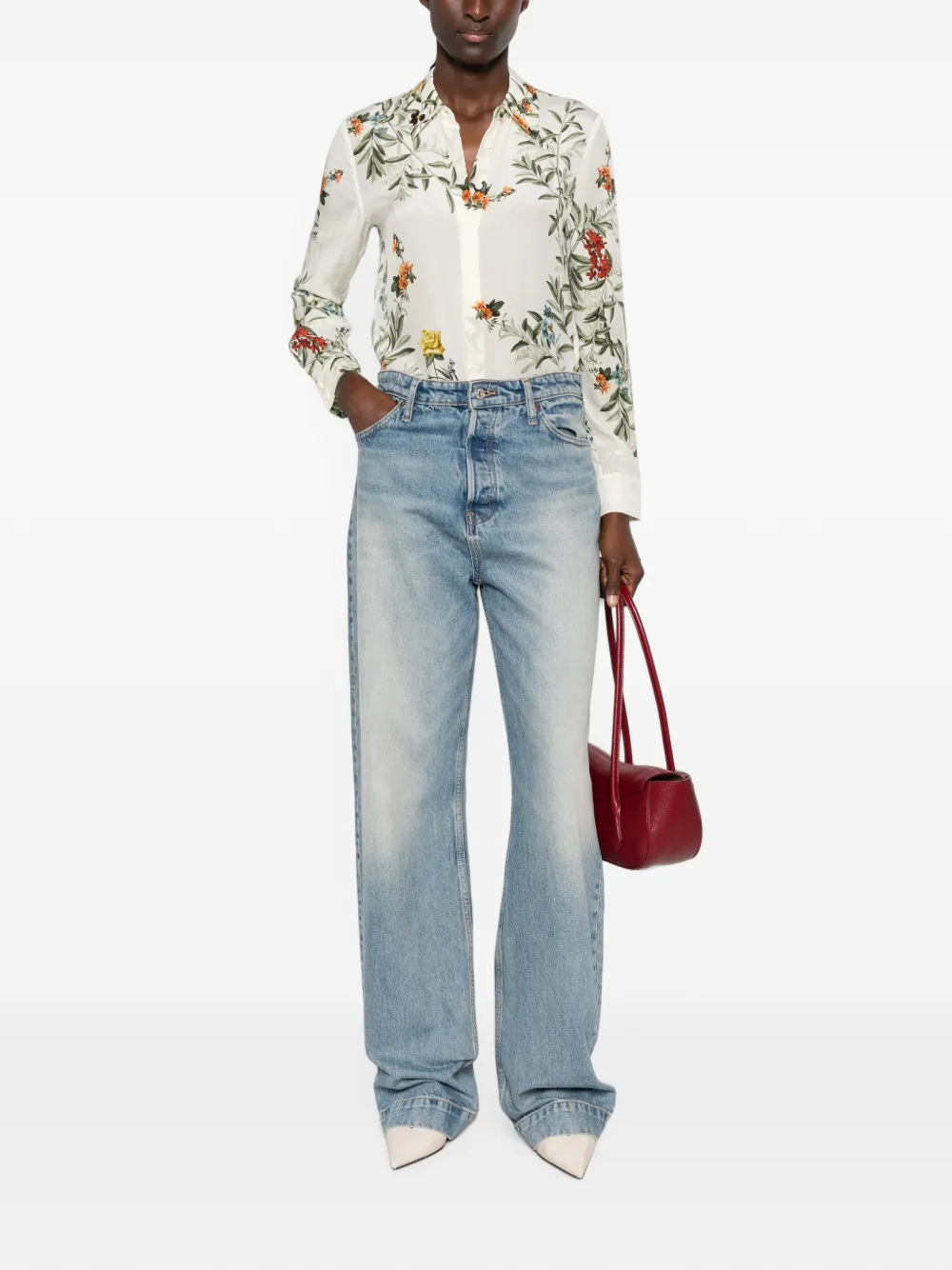 alice + olivia Blouse met bloemenprint Beige