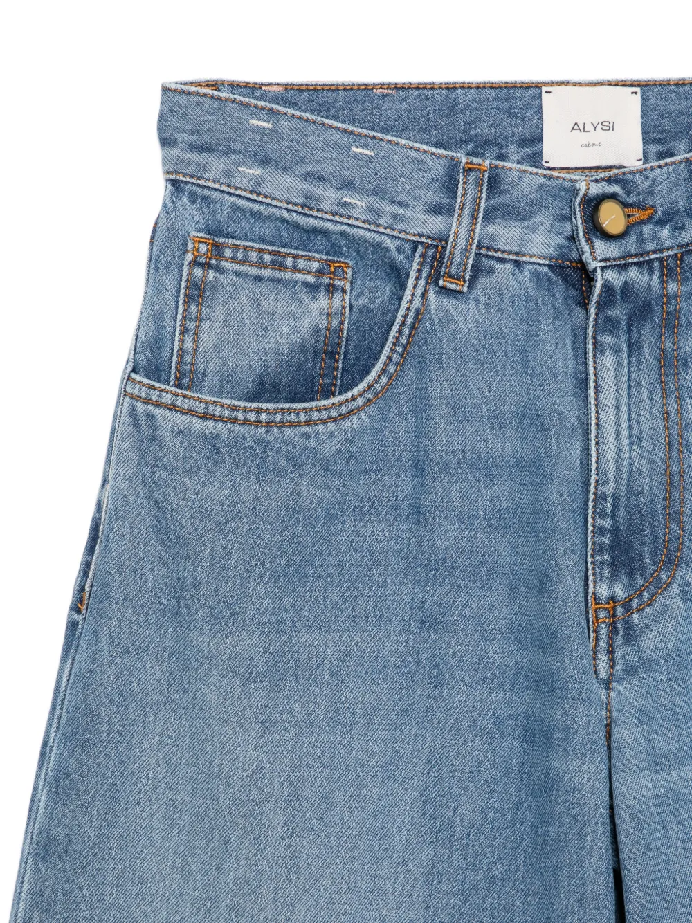 Alysi Jeans met wijde pijpen Blauw