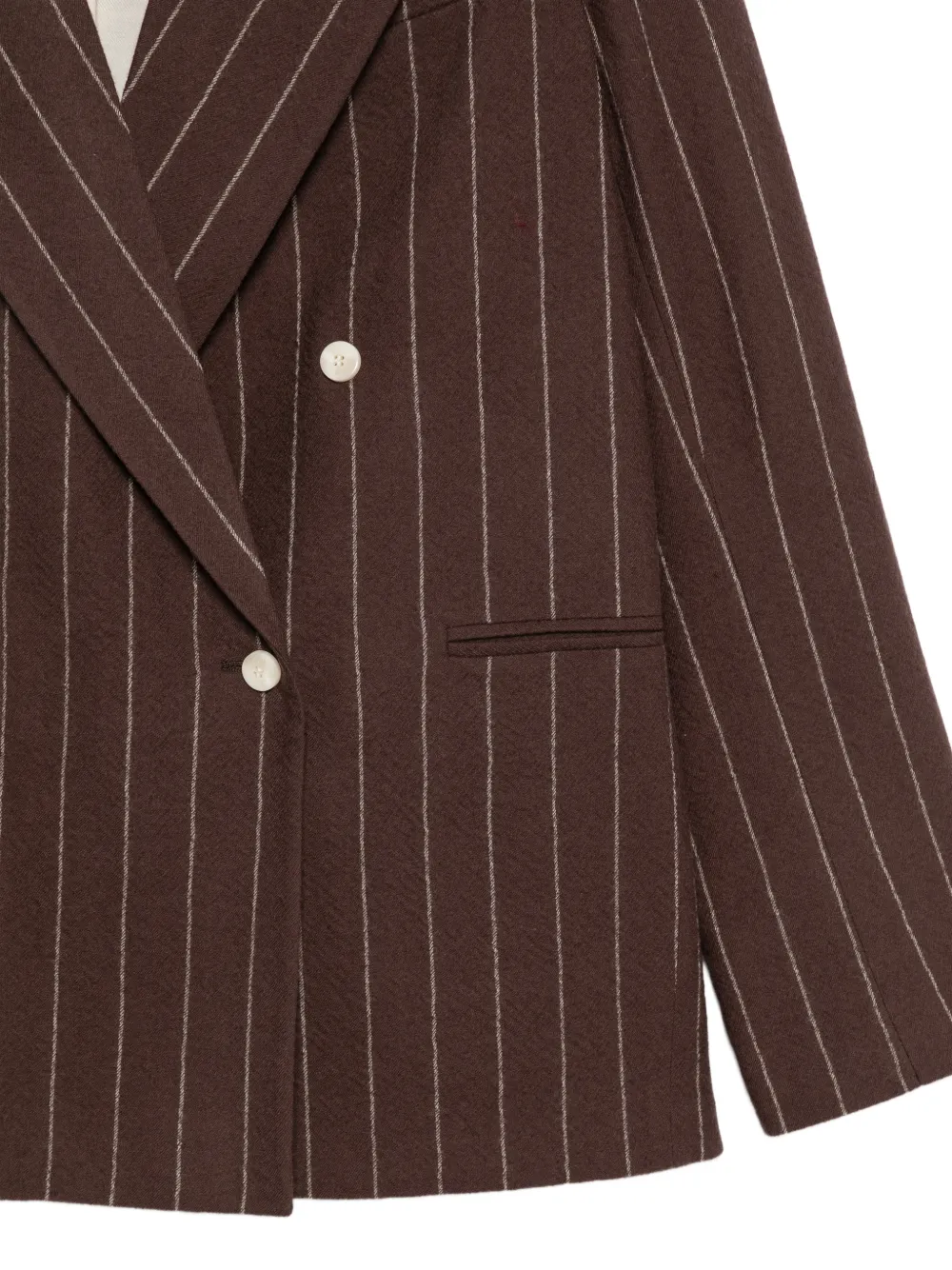 Alysi Blazer met krijtstreep en dubbele rij knopen Bruin