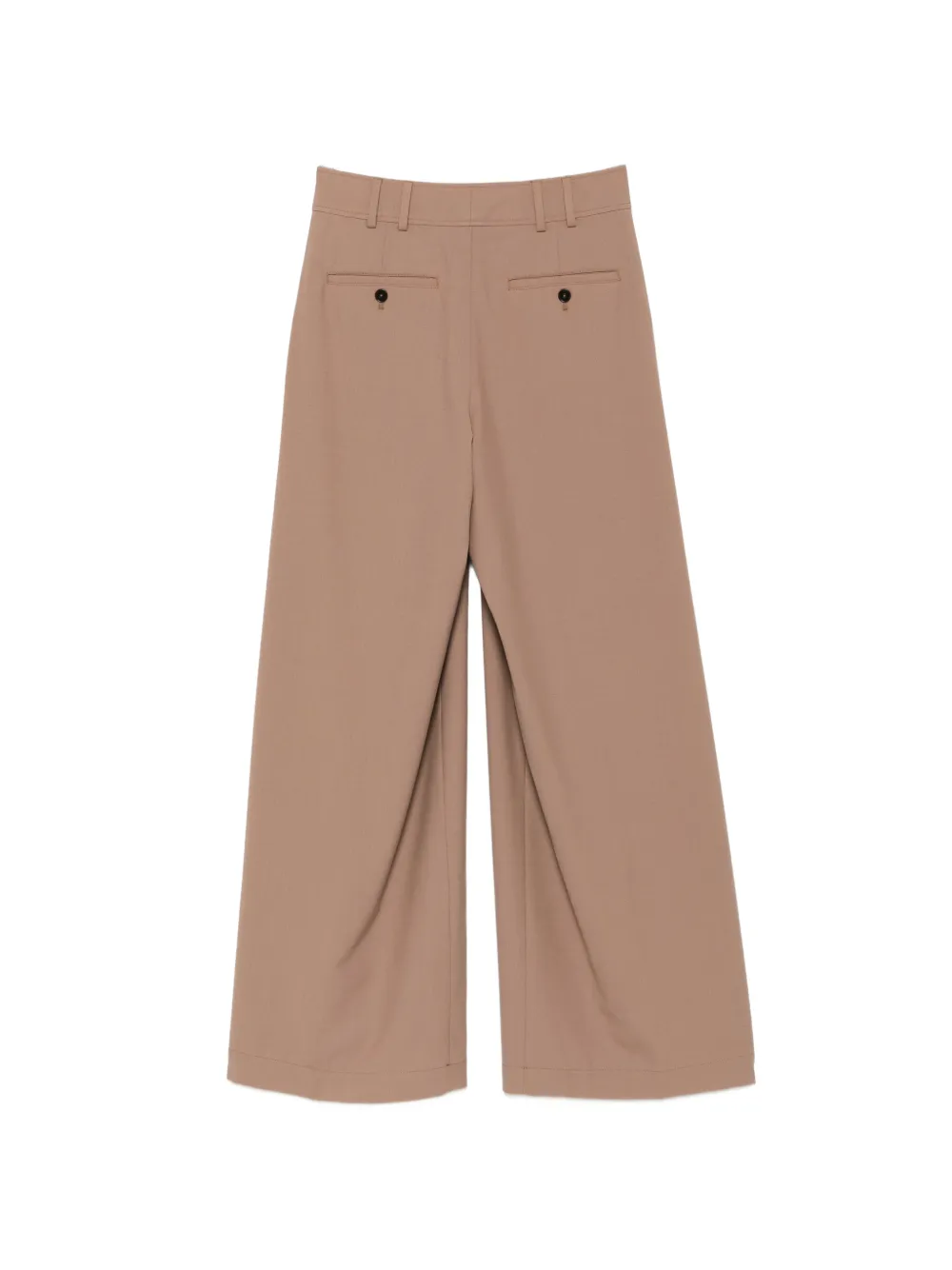 Closed Plooibroek met wijde pijpen Beige