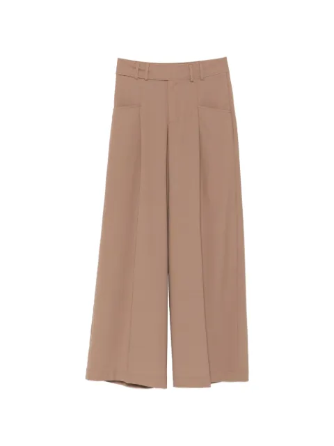Closed pleated wide-leg trousers