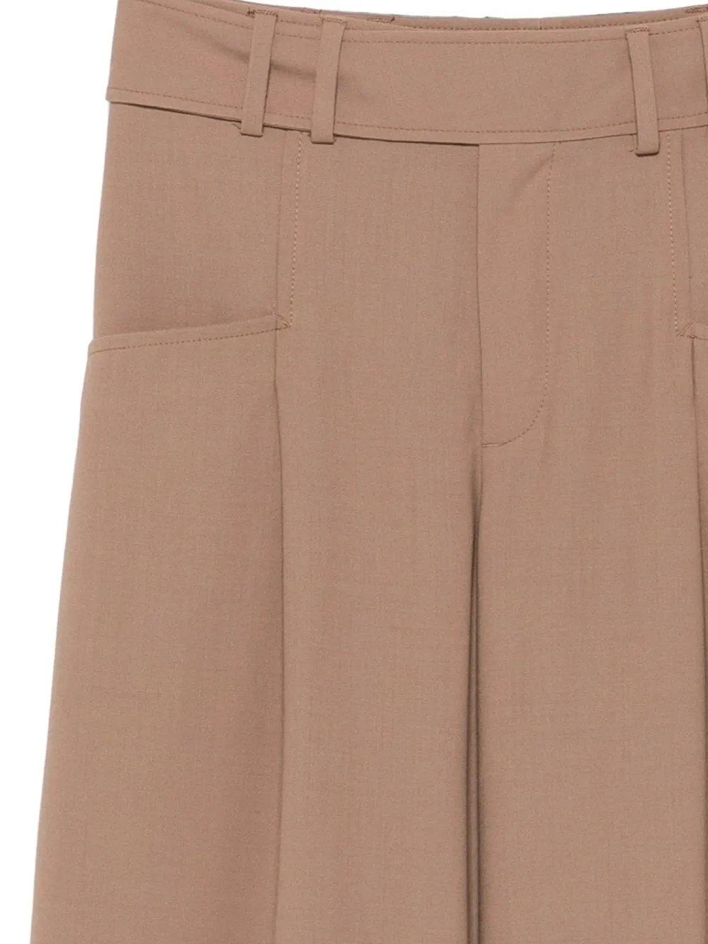 Closed Plooibroek met wijde pijpen Beige