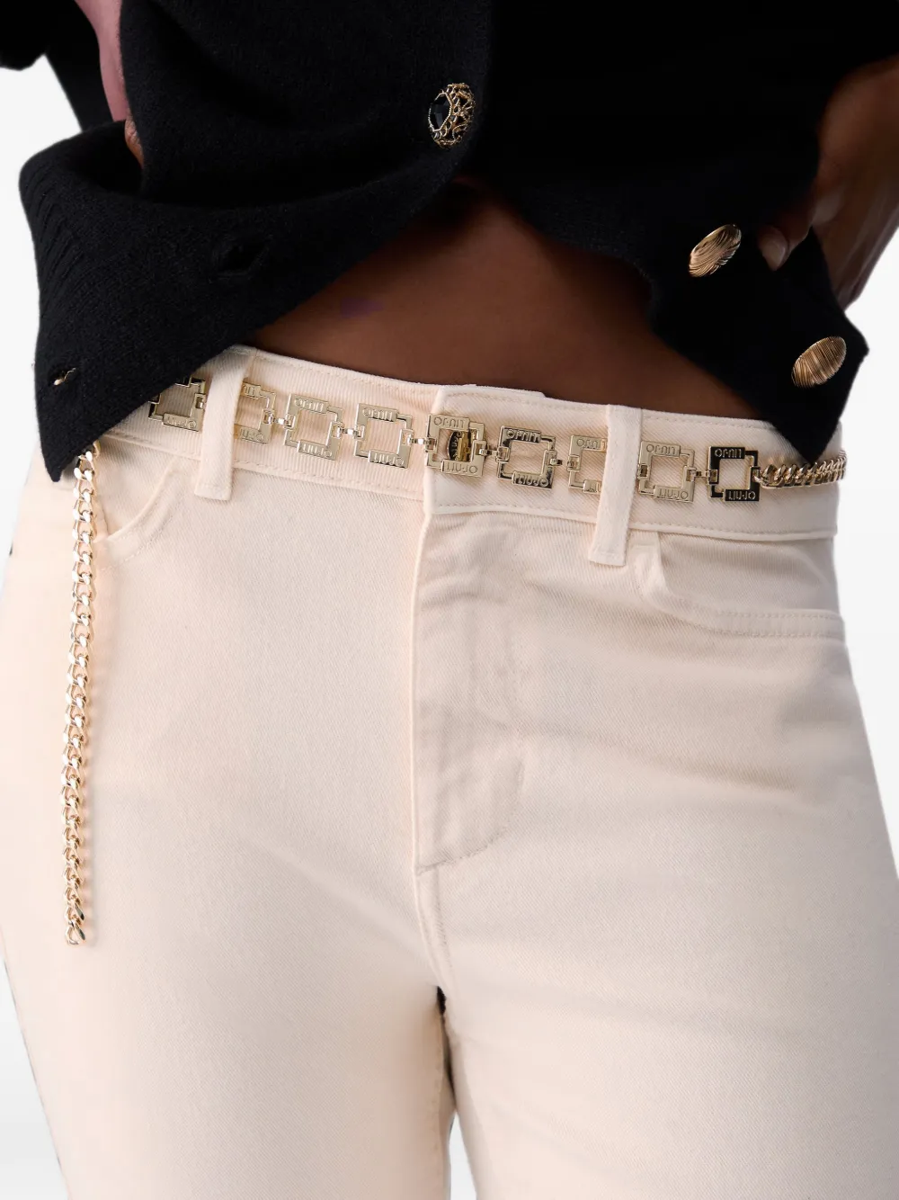 LIU JO Skinny broek met riem Beige