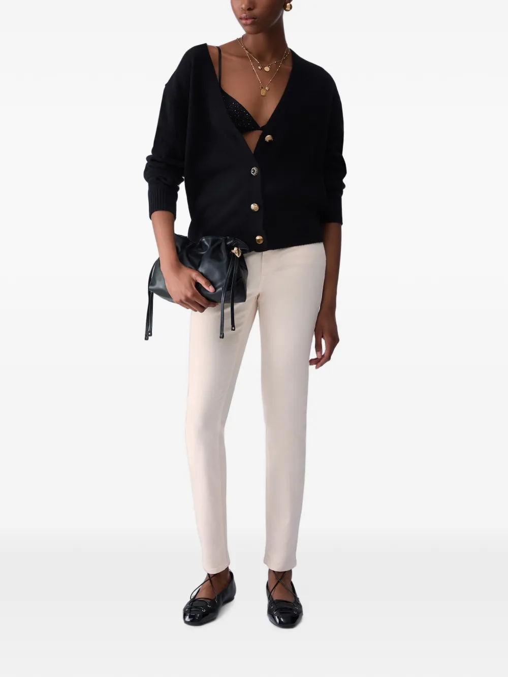 LIU JO Skinny broek met riem Beige