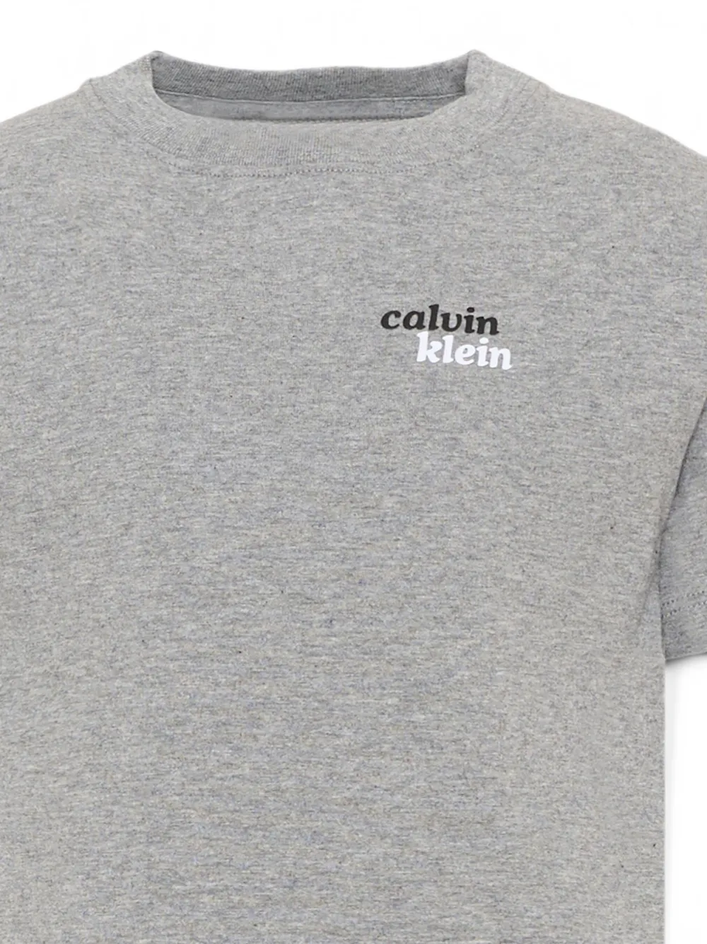 Calvin Klein Kids Katoenen T-shirt met logoprint Grijs