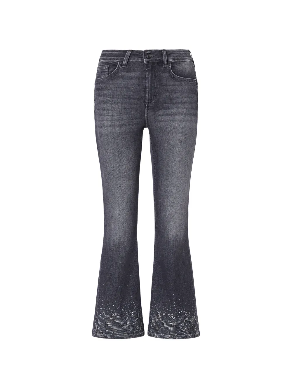 LIU JO bootcut jeans with rhinestones - Grigio