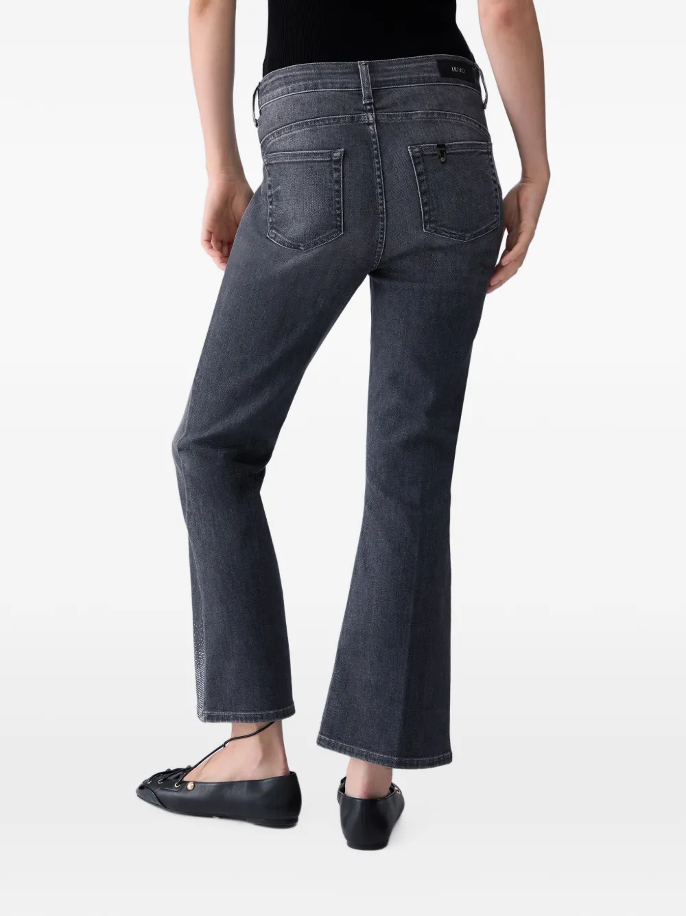 LIU JO Bootcut jeans met stras Grijs