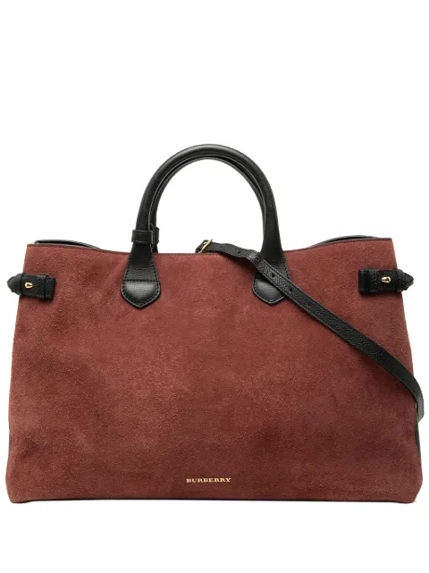 Burberry Pre-Owned bolso satchel Banner grande de ante y piel de becerro 2000-2017