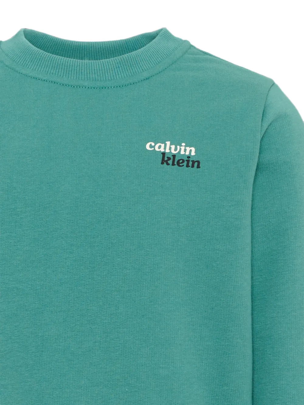 Calvin Klein Kids Sweater met logoprint Groen