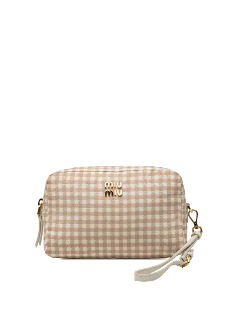 Miu Miu Pre-Owned 2010-2026 Nylon Vichy Wristlet pouch