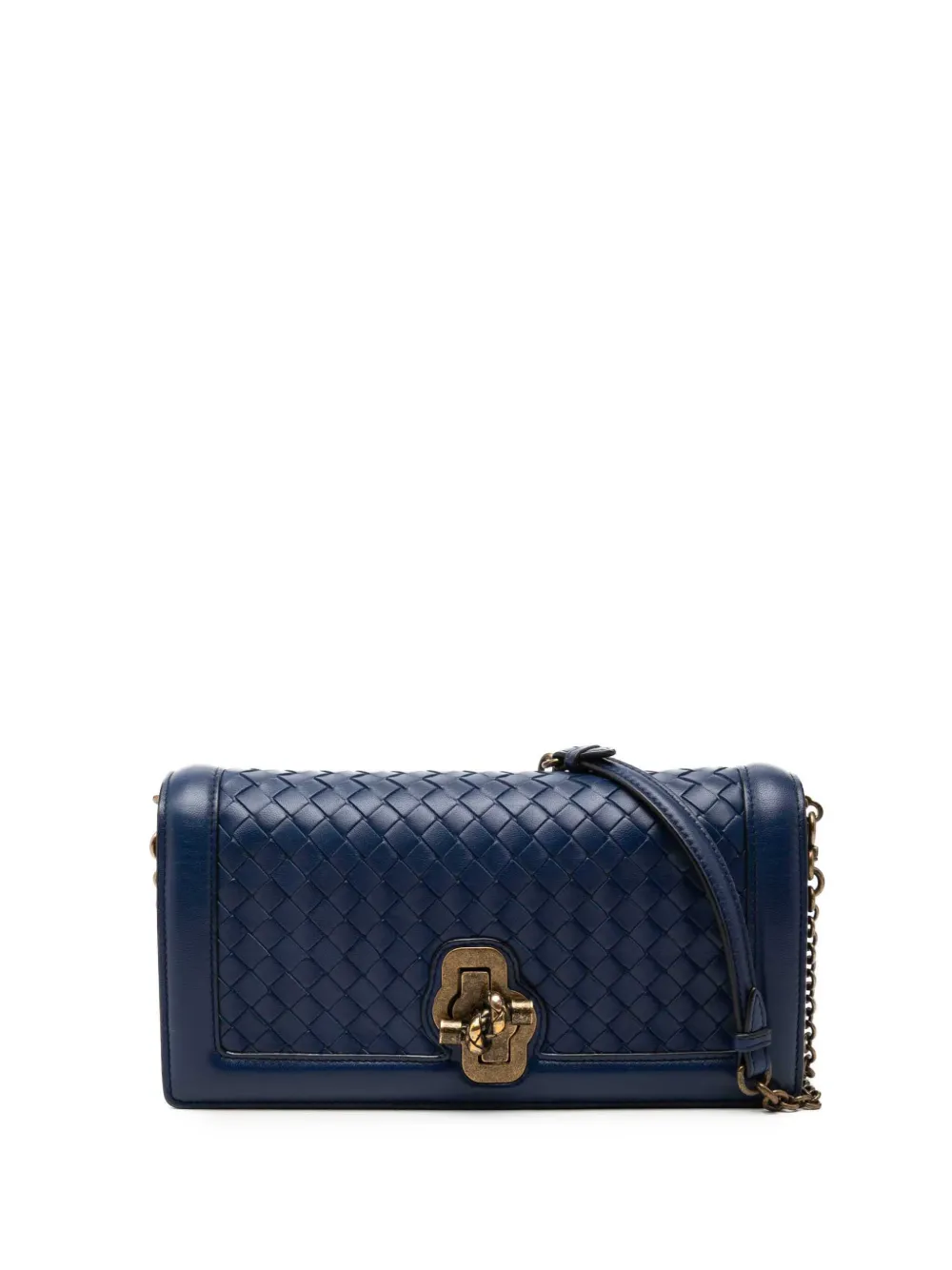 Bottega Veneta Pre-Owned 2012-2026 Nappa Intrecciato Olimpia Knot crossbody bag - Blau