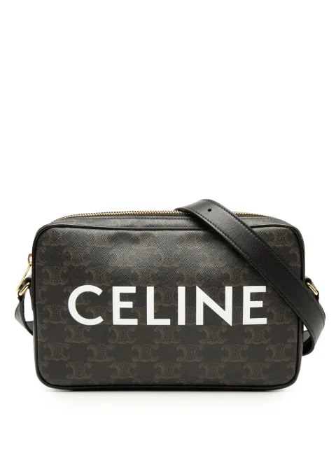 Celine Pre-Owned bandolera mediana de lona revestida Triomphe 2023