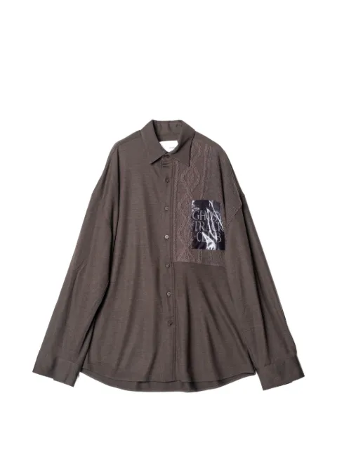 Yoshiokubo Ghost Track Club cable-knit panel shirt