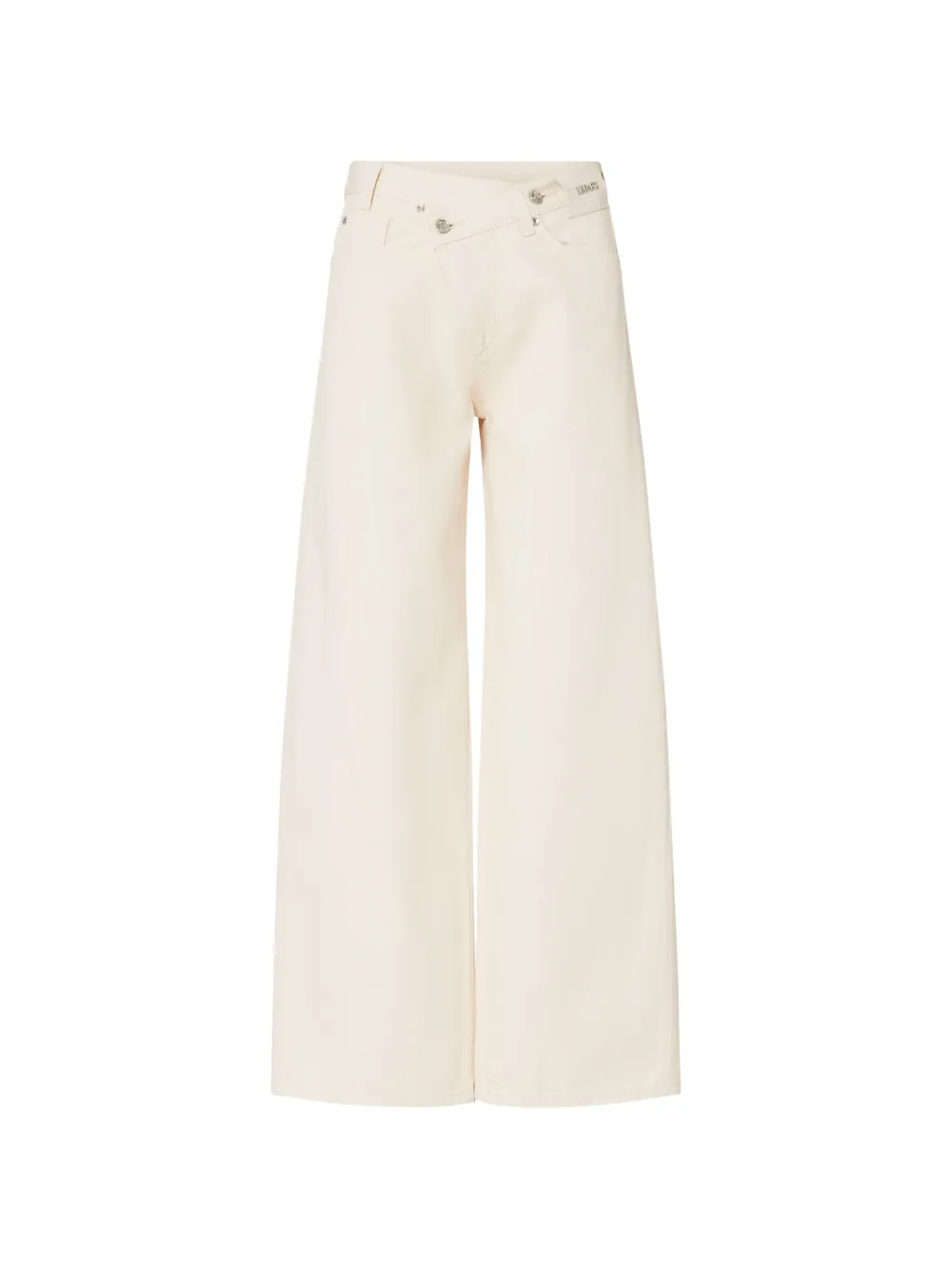 LIU JO straight trousers with asymmetrical waistband - Toni neutri