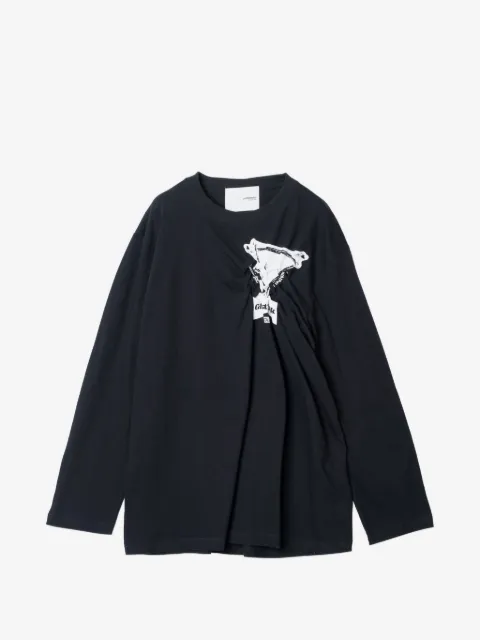 Yoshiokubo playera fruncida con estampado gráfico