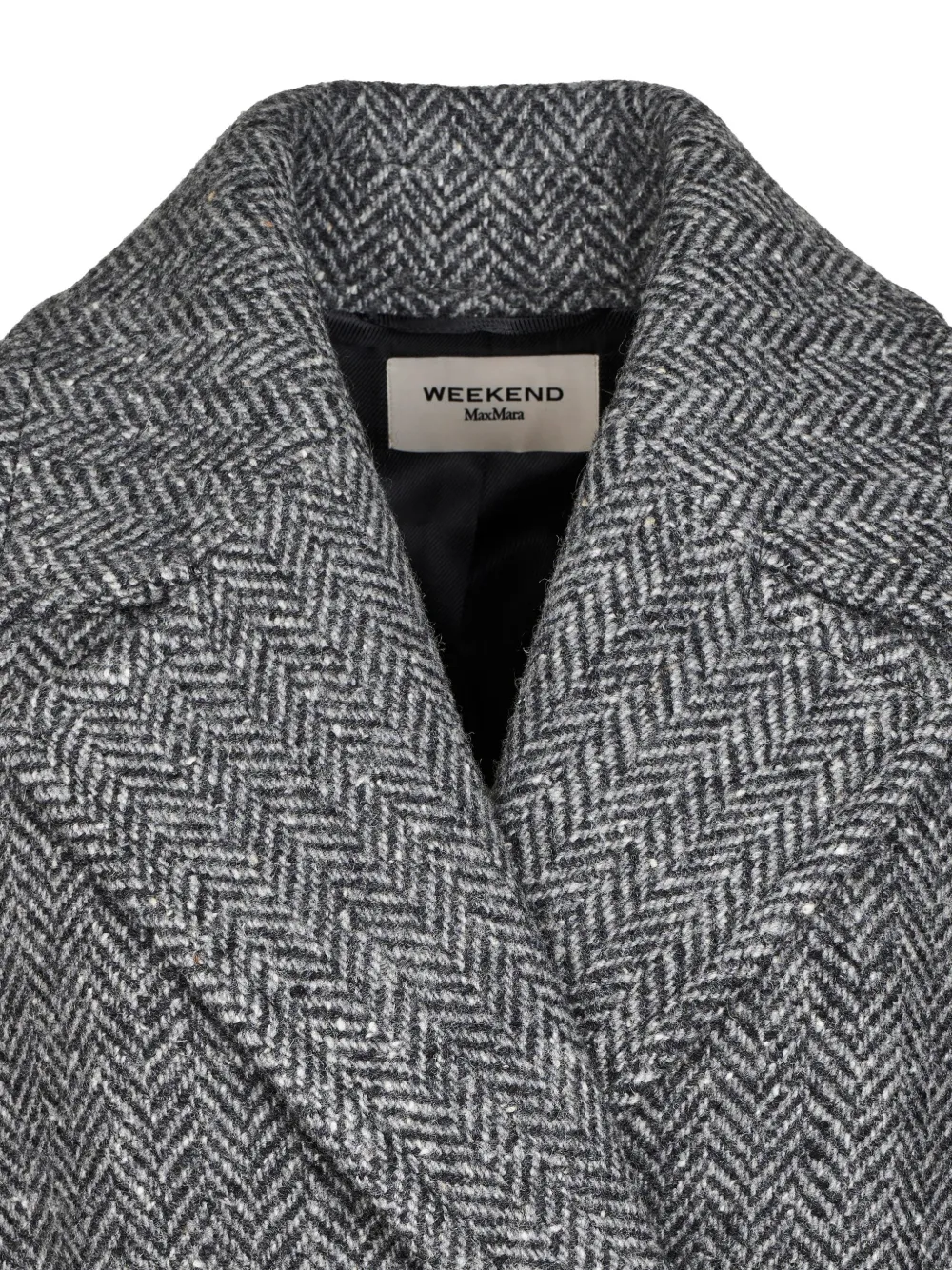 Weekend Max Mara Jas met ceintuur en chevron patroon Grijs