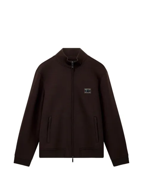 Emporio Armani sudadera con cierre y placa del logo
