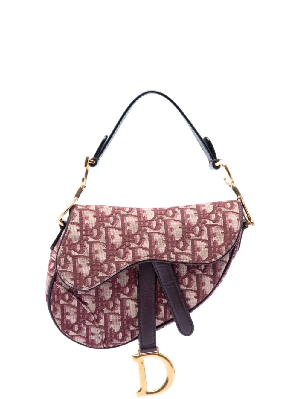 Christian Dior Pre-Owned 2018 Mini Oblique Canvas Saddle Bag satchel - Red