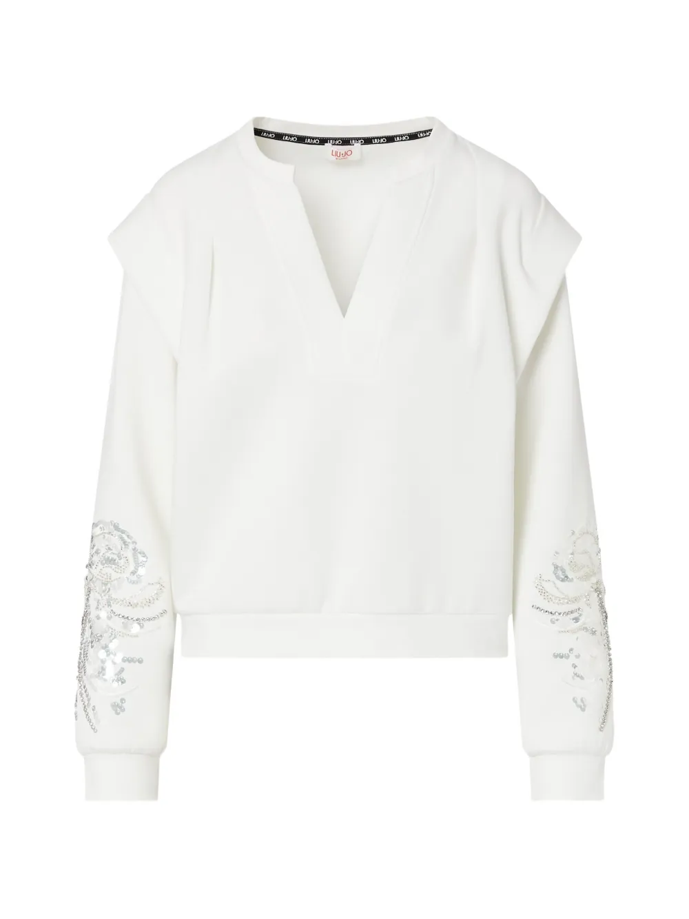 LIU JO sweatshirt with jewel embroidery - Bianco