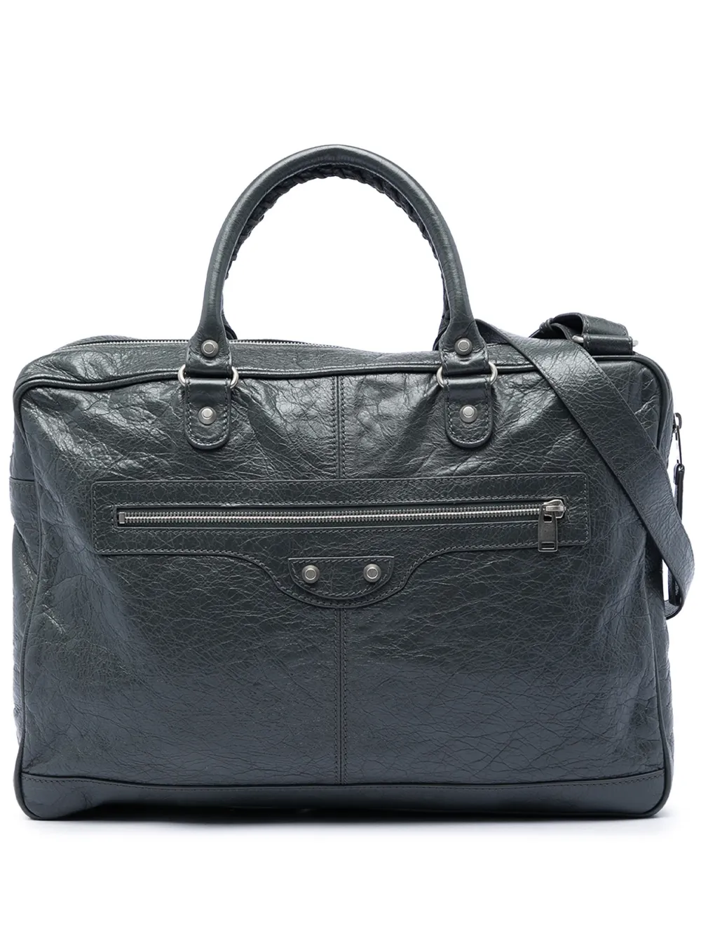 Balenciaga Pre-Owned 2015 Mini Lambskin Motocross Classic Folder business bag - Grau