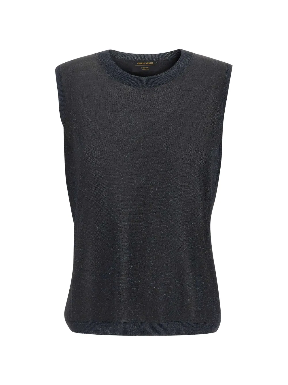 Gran Sasso Lurex-knit Sleeveless Top In Black