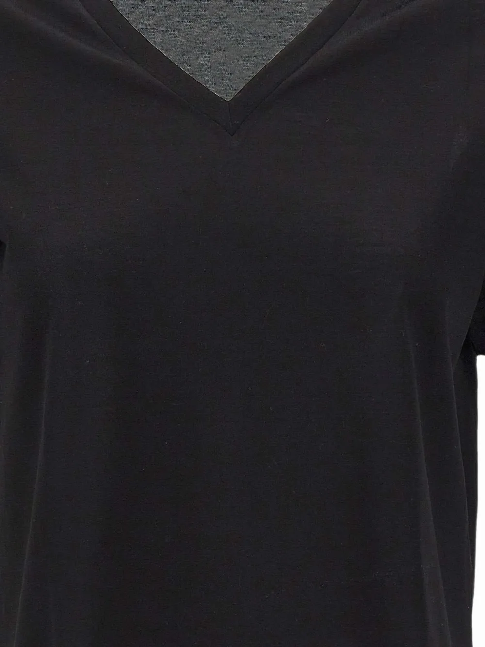 Gran Sasso T-shirt met opgerolde manchetten en V-hals Zwart