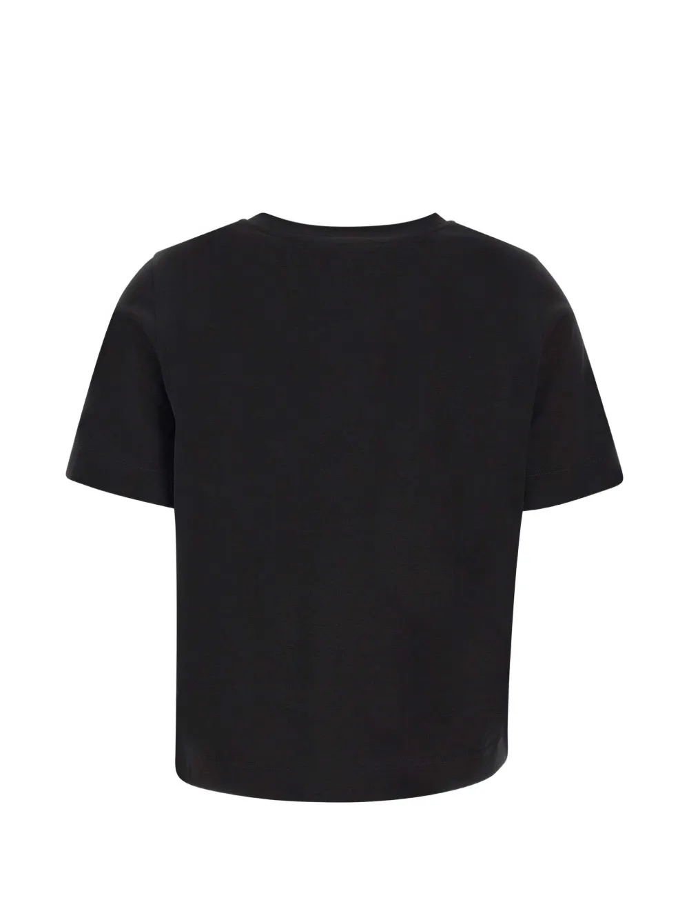 Gran Sasso T-shirt met opgerolde manchetten en V-hals Zwart