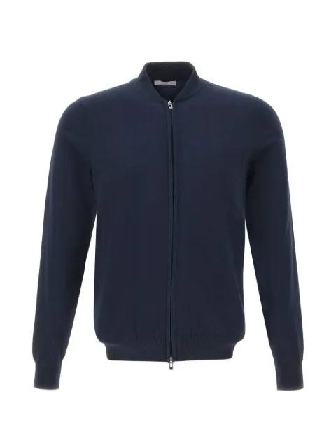 DIKTAT zip-up ribbed-trim sweater