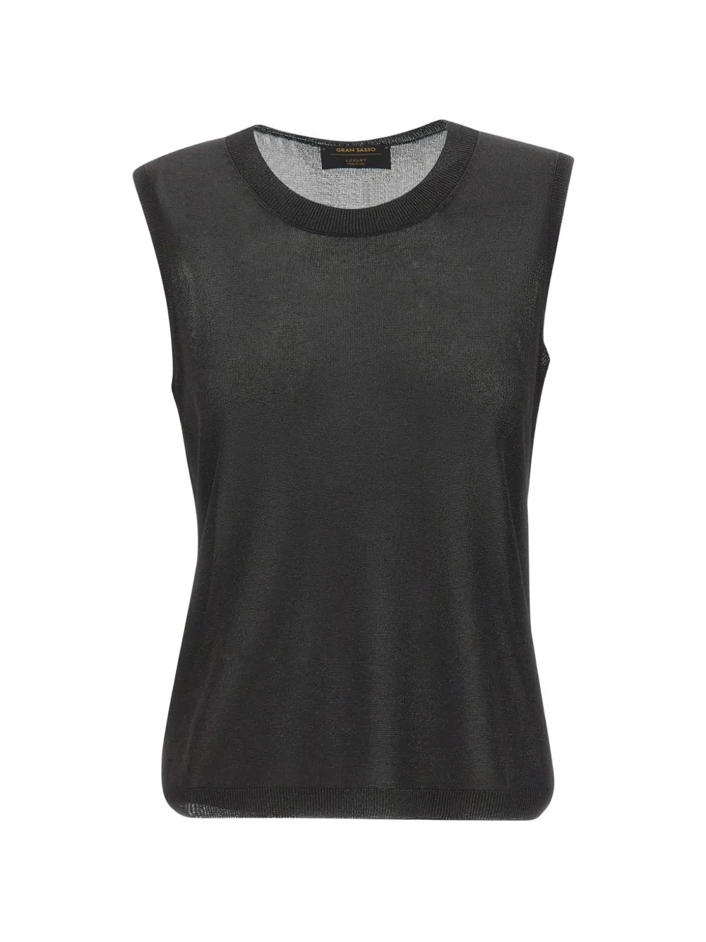 Gran Sasso lurex-knit ribbed-trim top - Nero