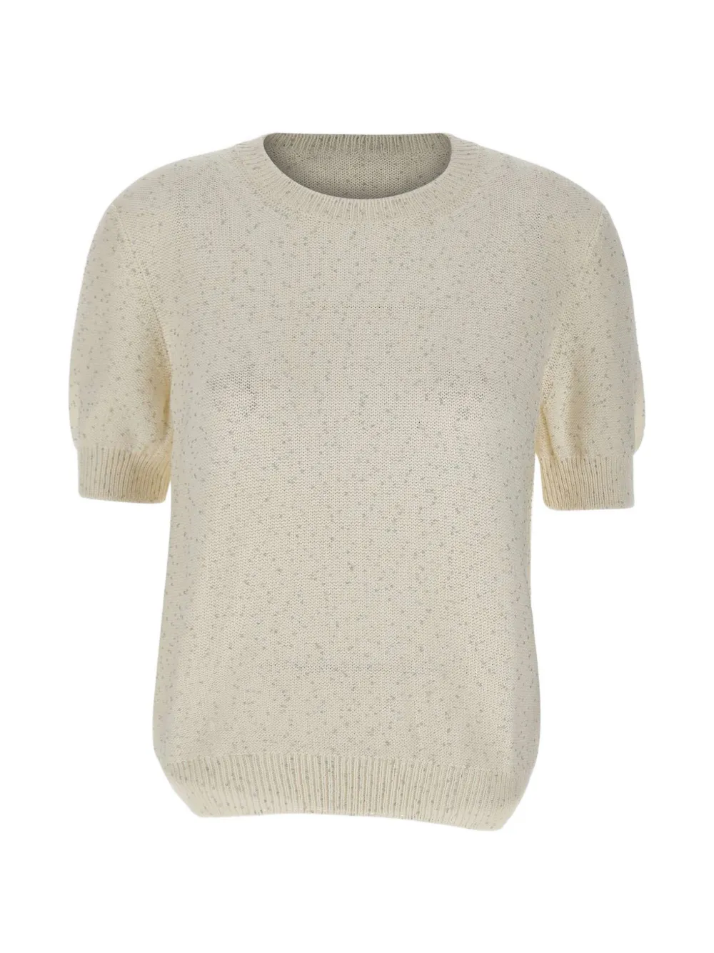 Gran Sasso sequin-embellished short-sleeve sweater - Toni neutri
