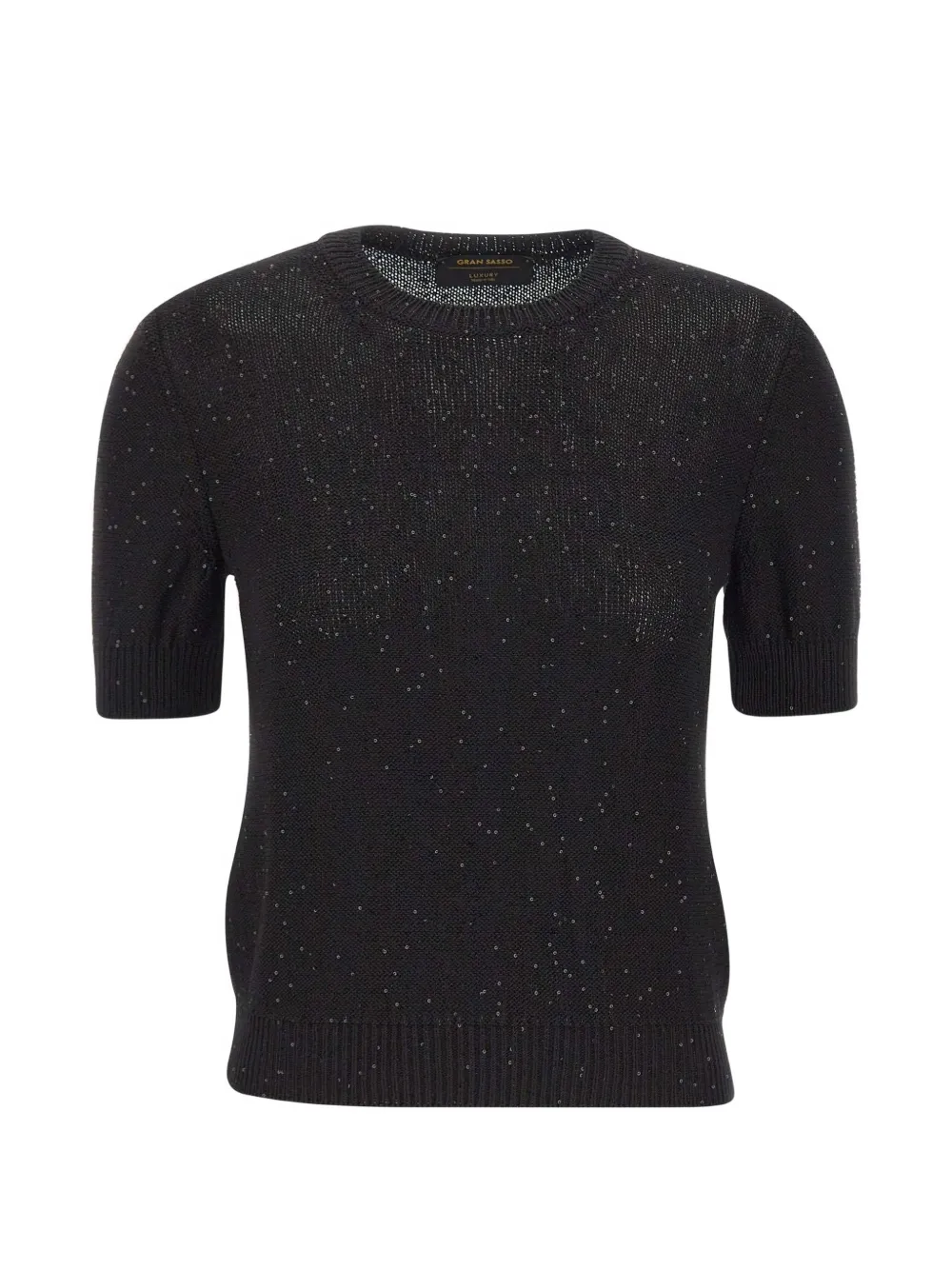 Gran Sasso short-sleeve sweater - Schwarz