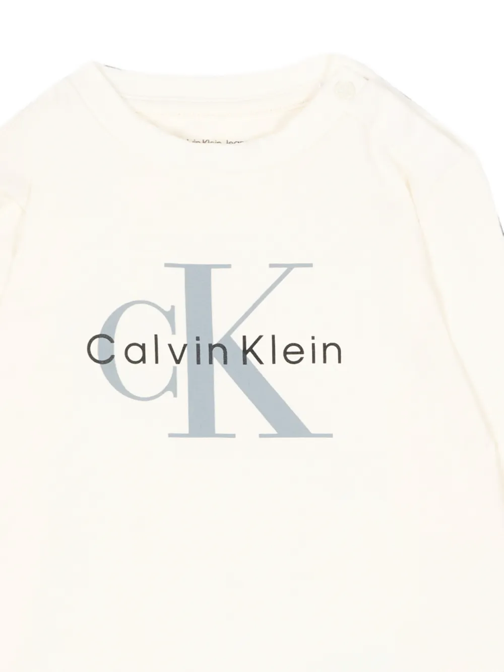 Calvin Klein Kids T-shirt met lange mouwen en logo-print Beige