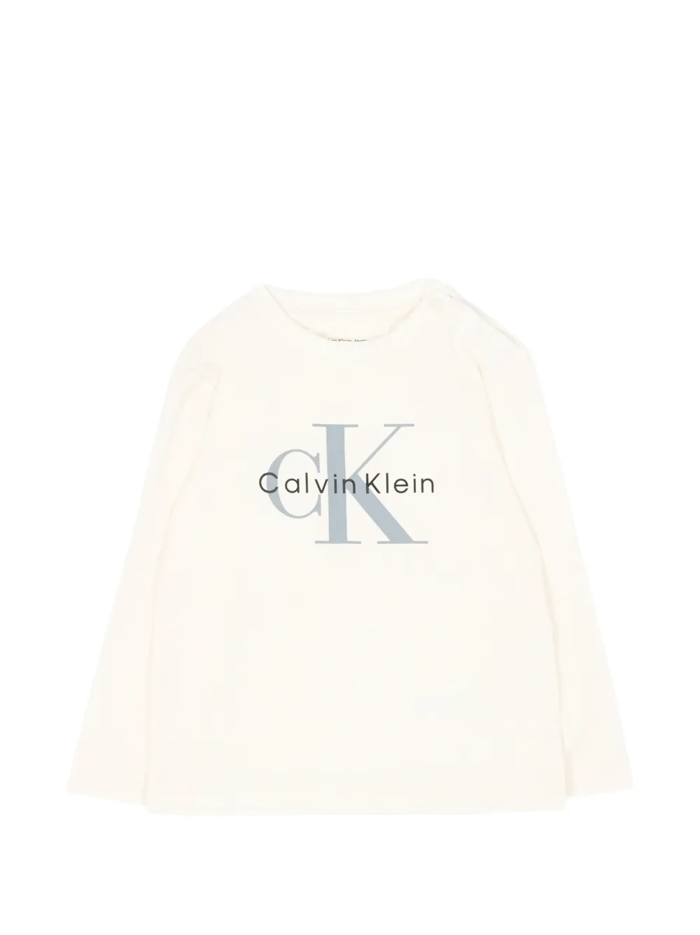 Calvin Klein Kids logo-print long-sleeve T-shirt - Toni neutri