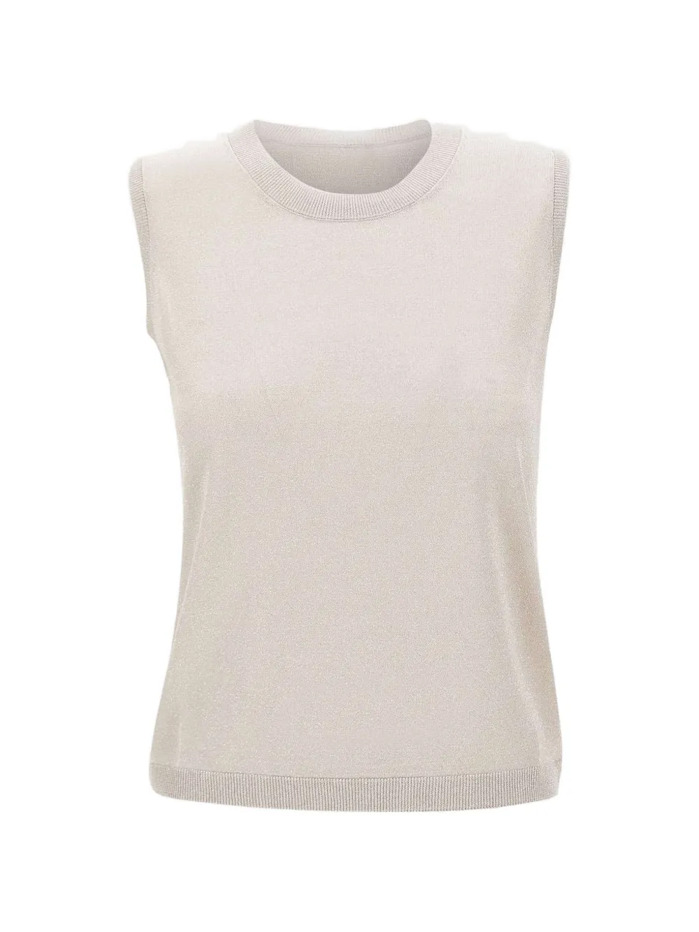 Gran Sasso Ribbed-knit Lurex Top In Neutral