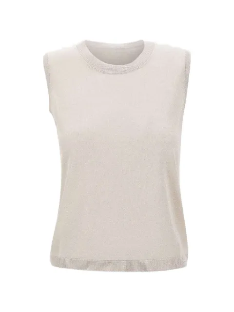 Gran Sasso ribbed-knit lurex top