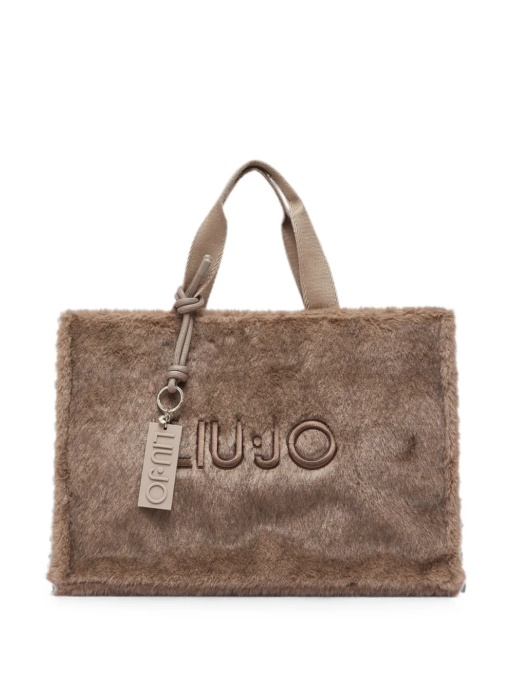 LIU JO large teddy tote bag - Marrone