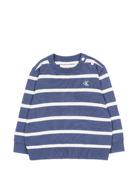 Calvin Klein Kids striped button-fastening sweater