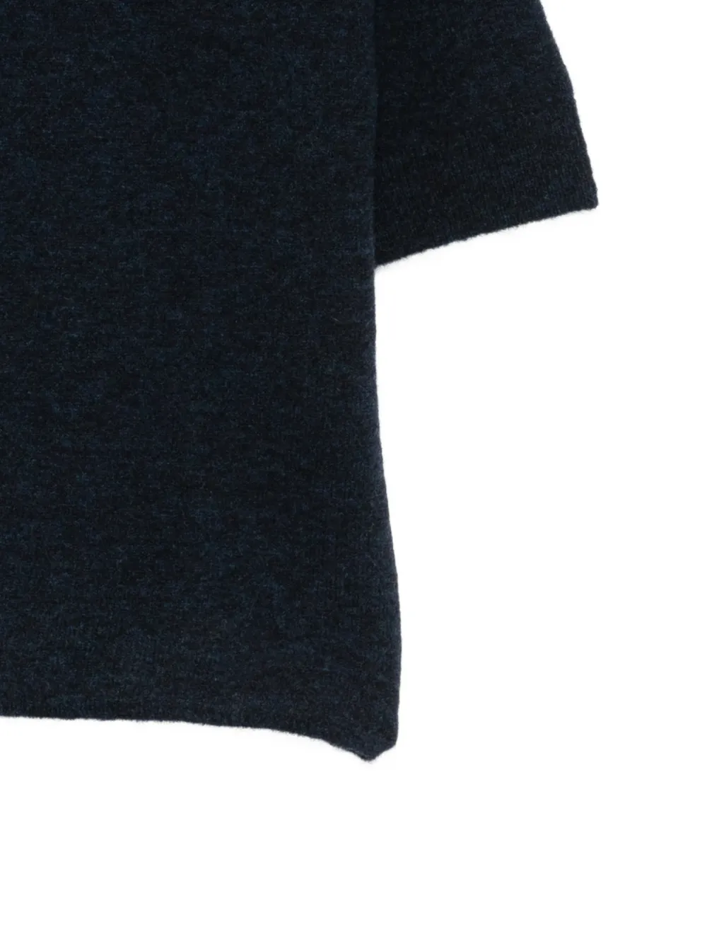 Closed short-sleeve crew-neck sweater Blauw