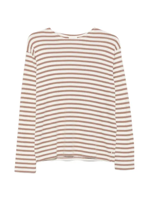 Closed striped long-sleeve T-shirt