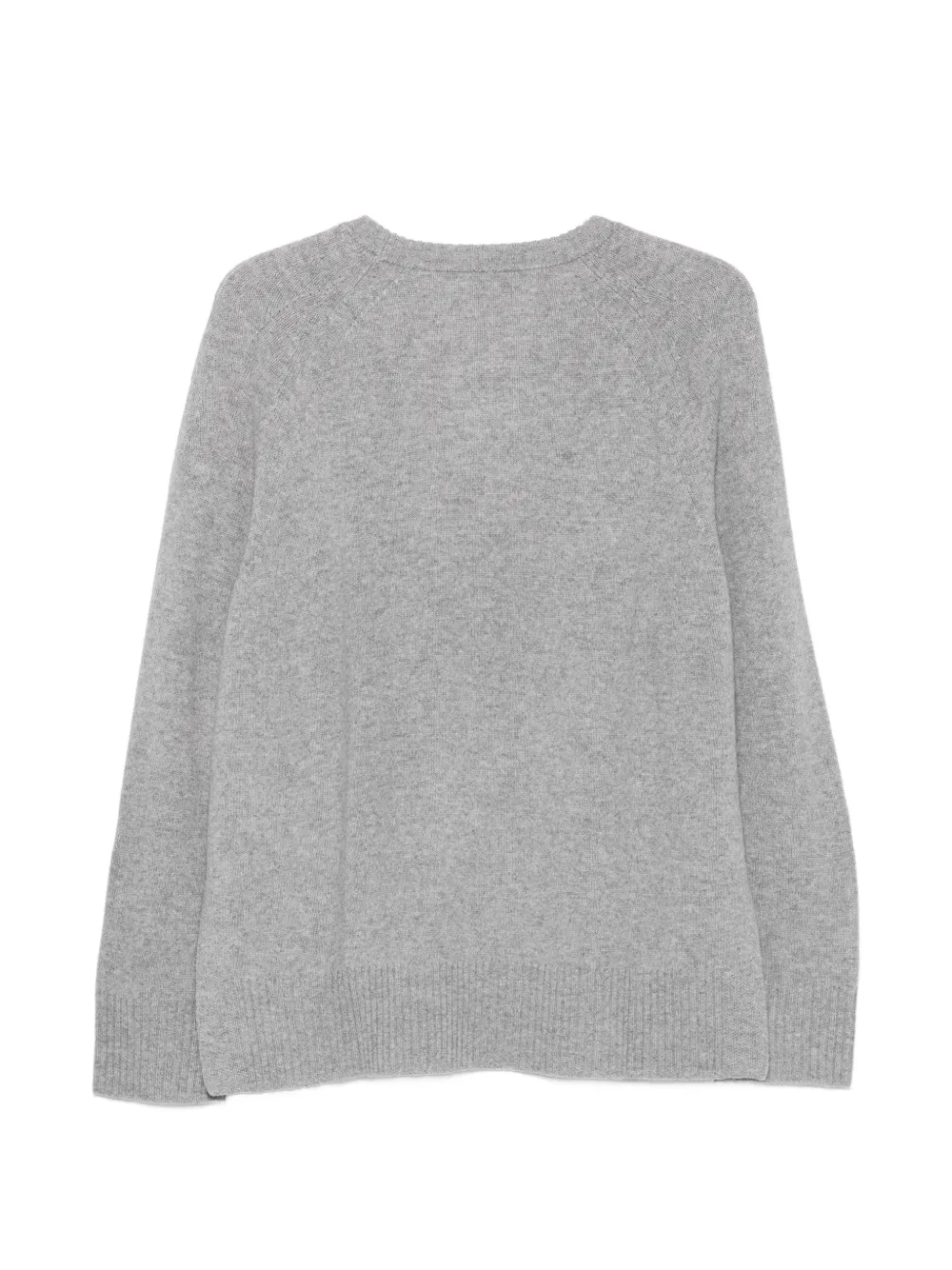 Closed side-slit crew-neck sweater Grijs