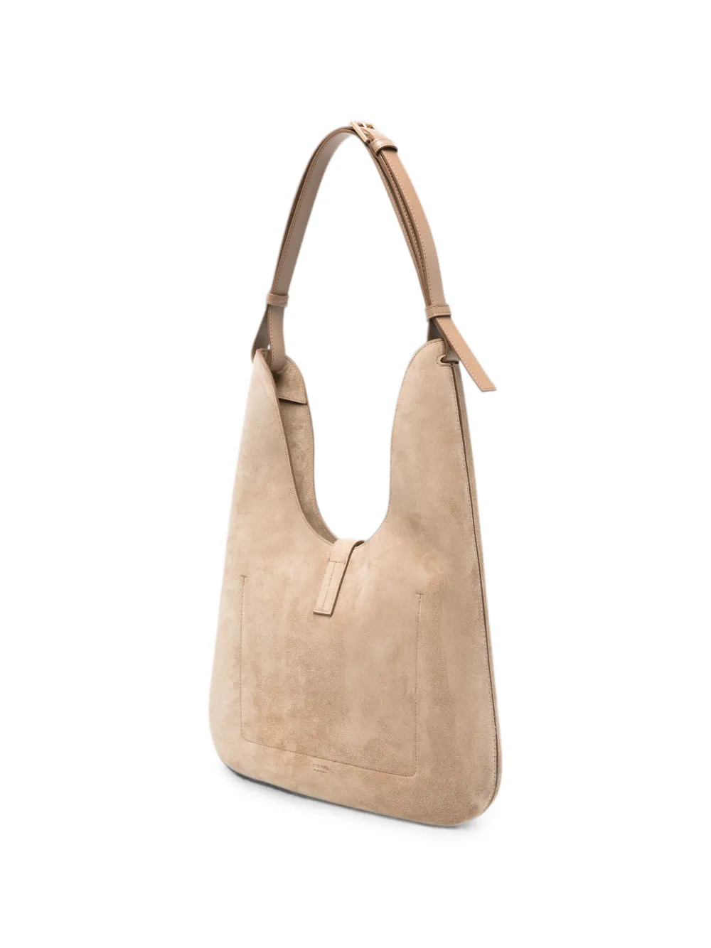 TOM FORD Suède schoudertas met T-gesp Beige