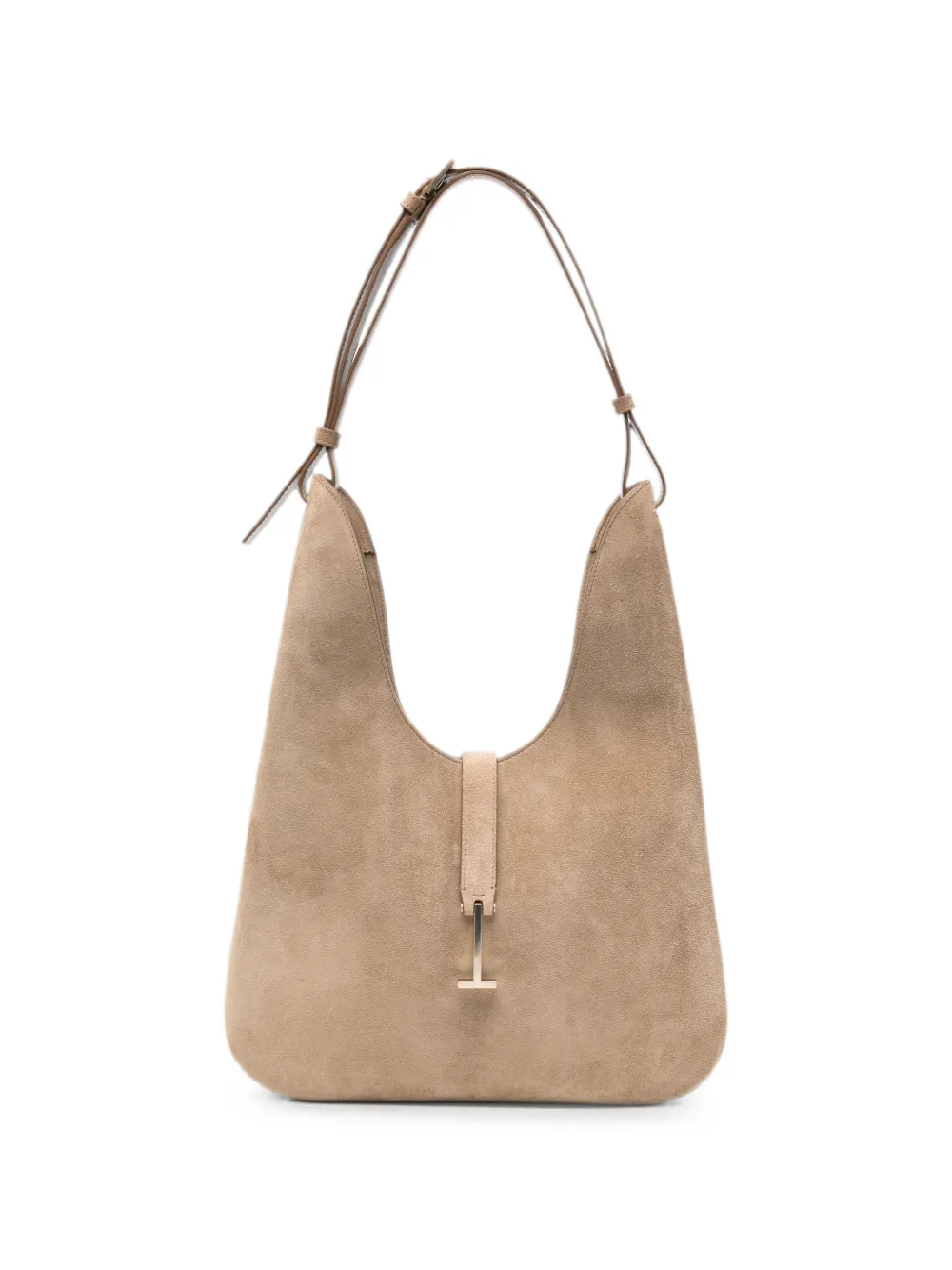 TOM FORD T-clasp suede shoulder bag - Neutrals
