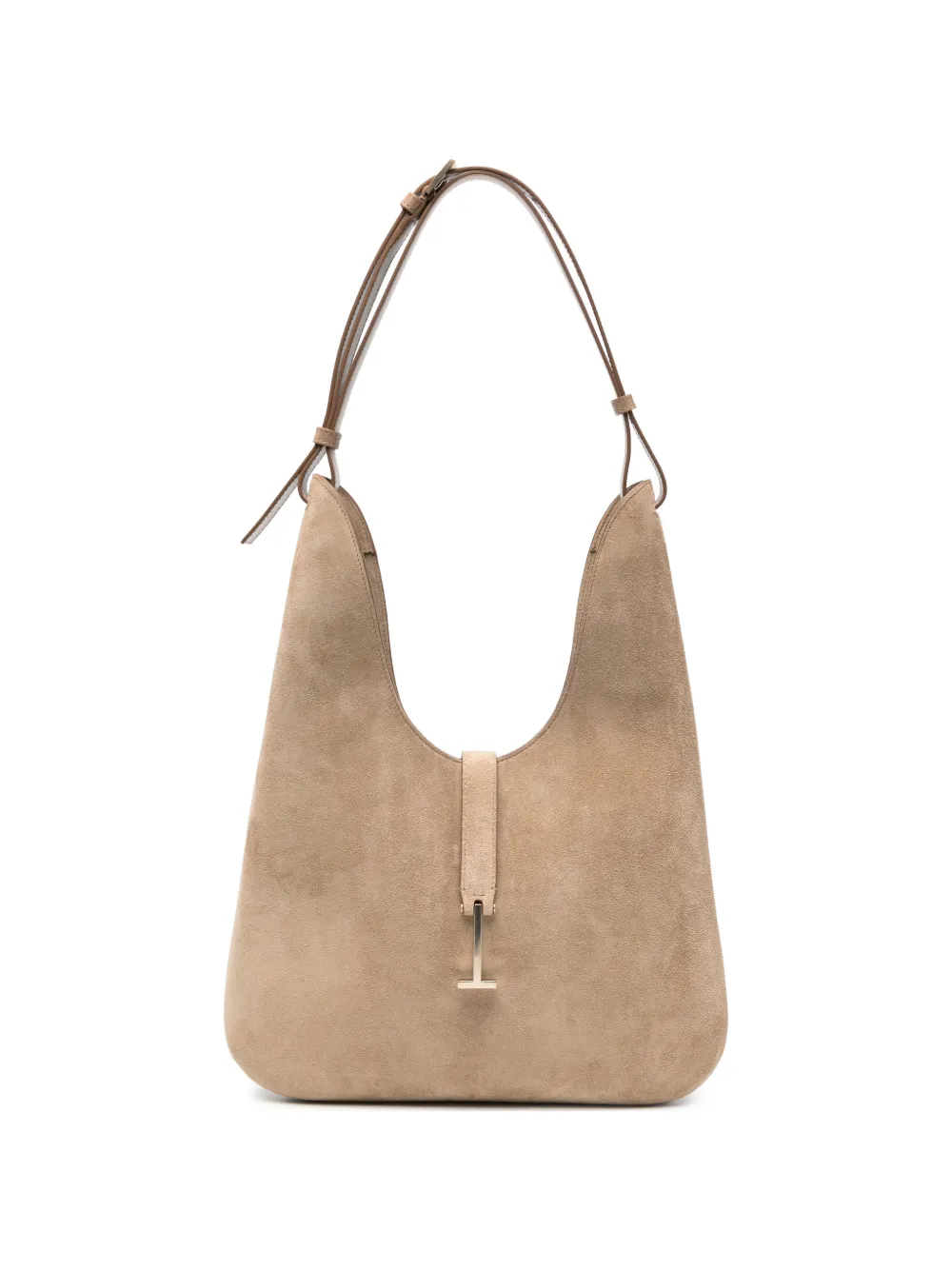 TOM FORD T-clasp suede shoulder bag - Nude