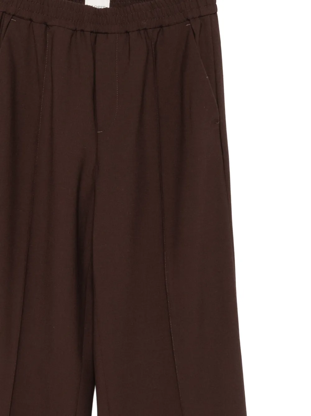 Closed Plooibroek met elastische taille Bruin