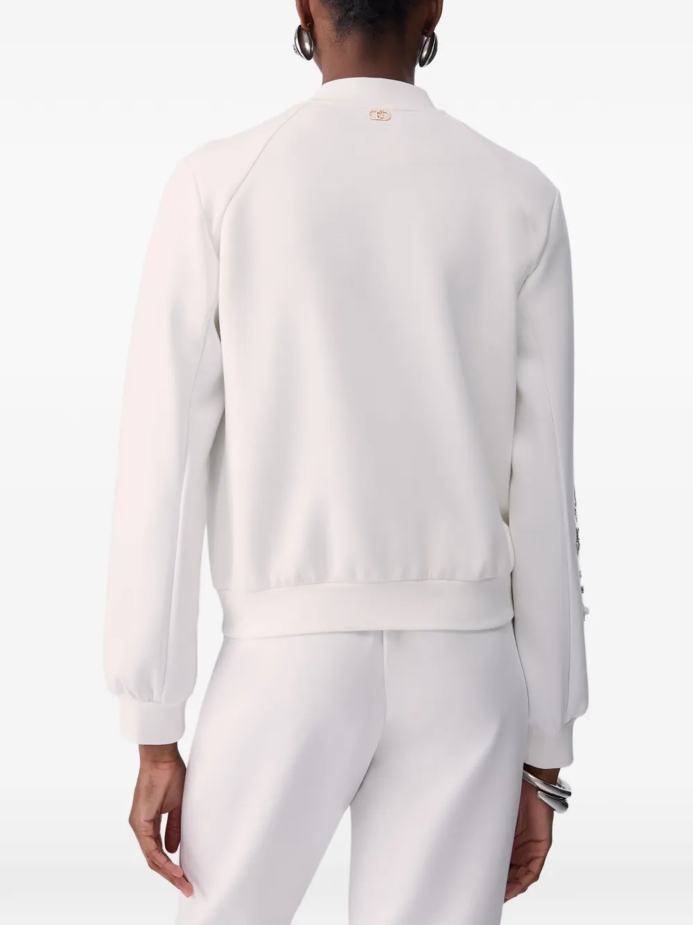 LIU JO Sweater met rits en verfraaiing Wit
