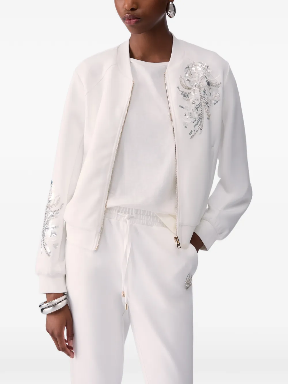 LIU JO Sweater met rits en verfraaiing Wit