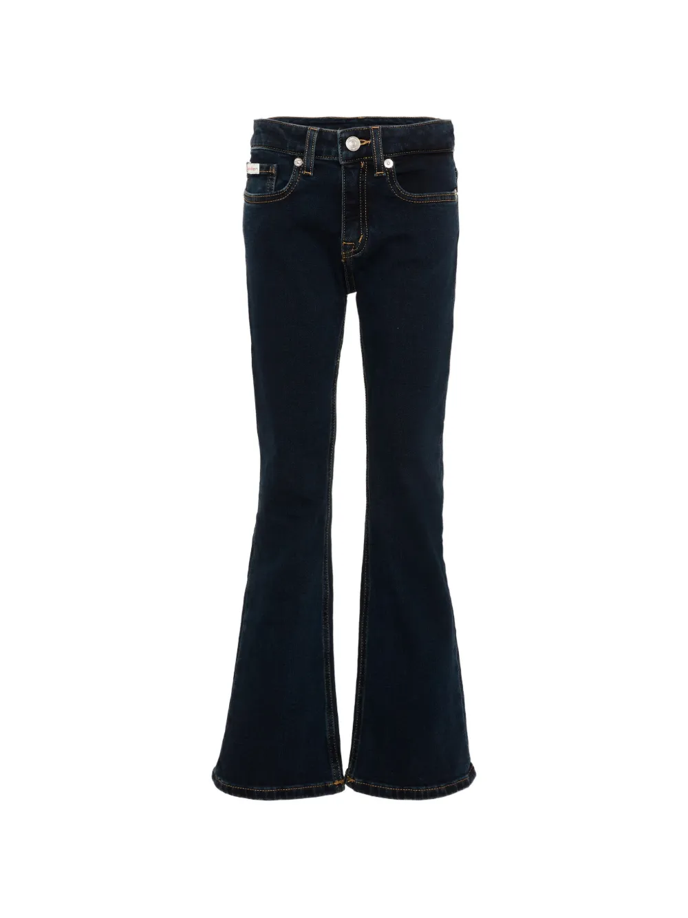 Calvin Klein Kids logo-patch flared jeans - Blu