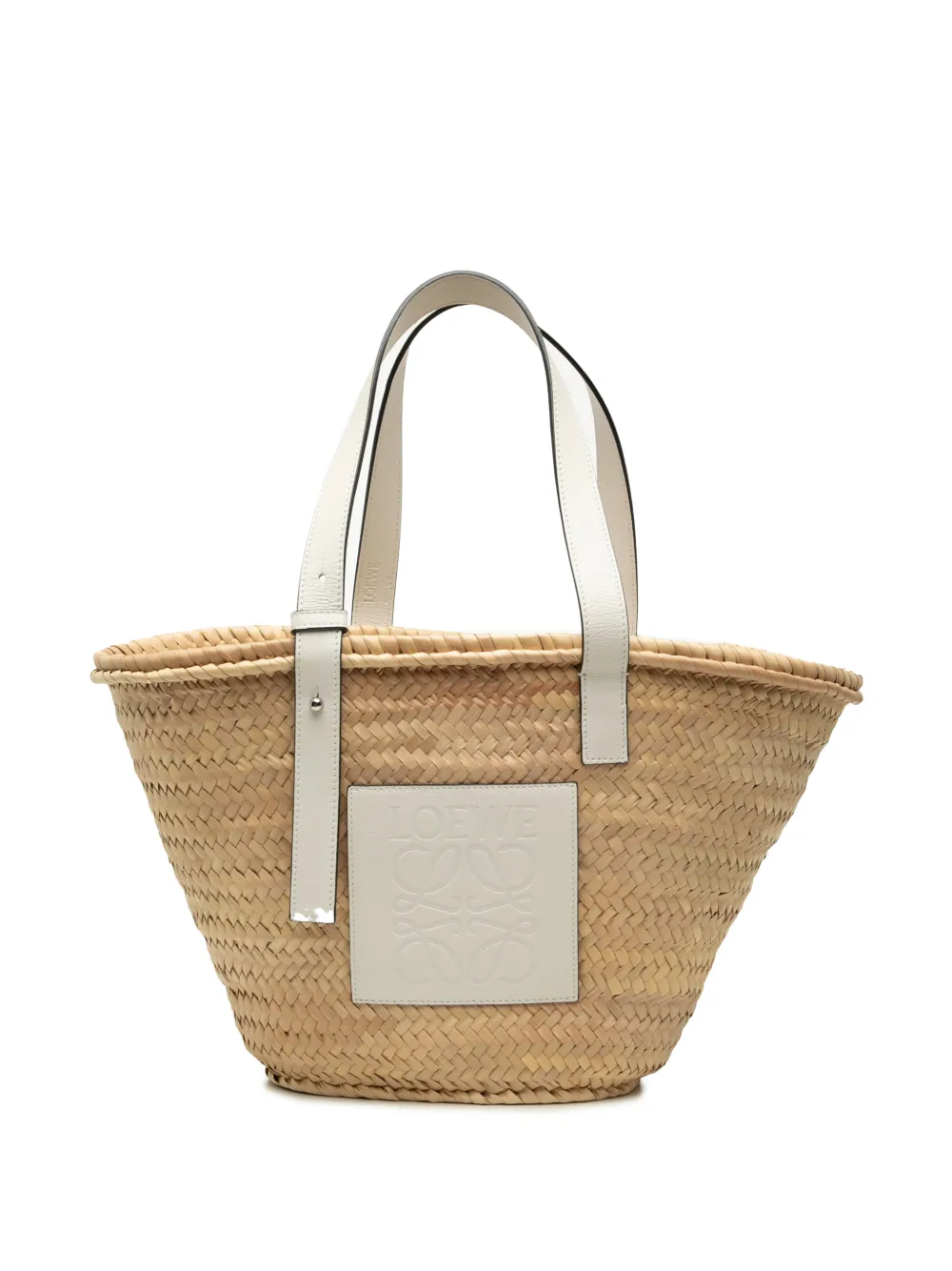Loewe Pre-Owned 2021 Medium Raffia Anagram Basket tote bag - Weiß