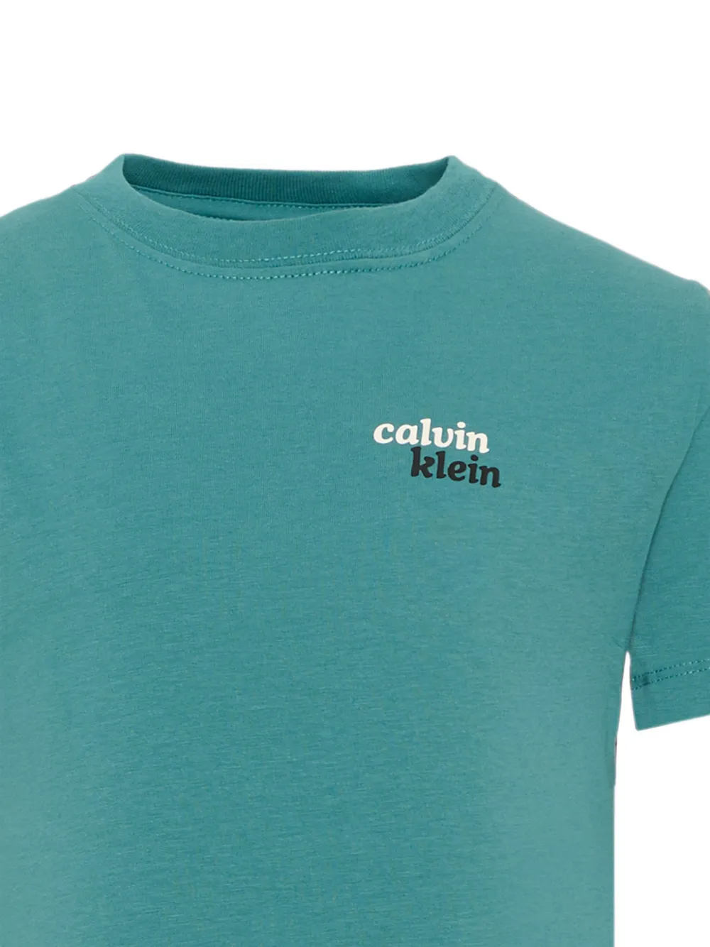 Calvin Klein Kids Katoenen T-shirt met logoprint Groen